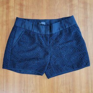 The Limited Navy Lace Crochet Tailored Dress Shorts - 2